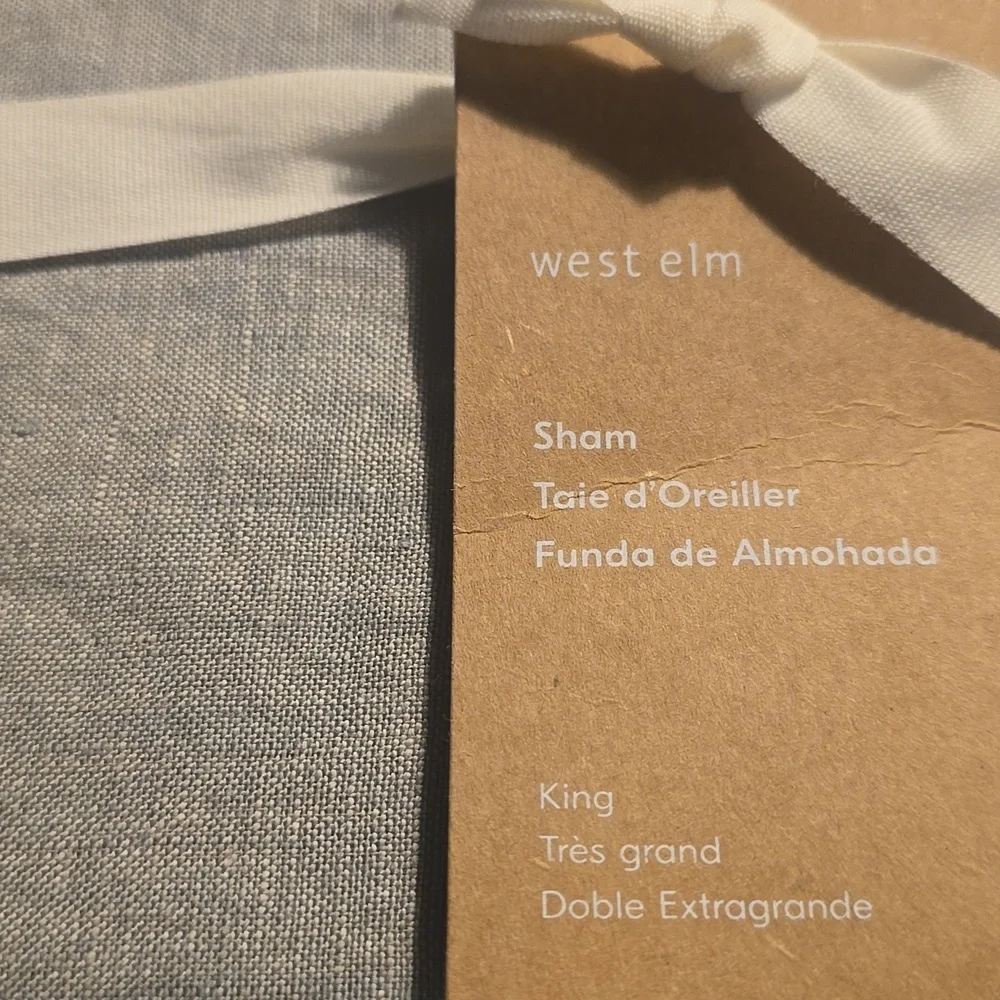 European Flax Linen King Sham,Warm Gray Melange, Retail Price $59.00 USD